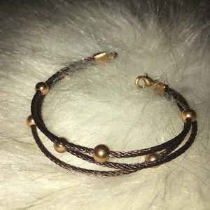 brown and gold bracelet